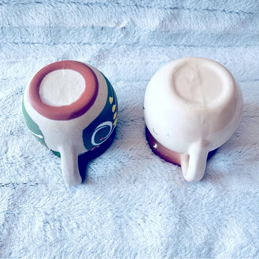 Hand painted Mexican pottery mugs